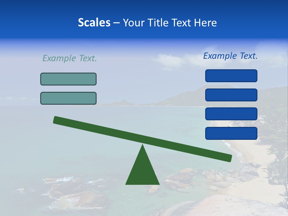 A Sandy Beach With Palm Trees And Blue Water PowerPoint Template