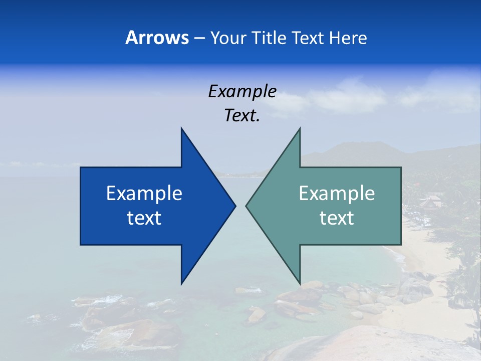 A Sandy Beach With Palm Trees And Blue Water PowerPoint Template