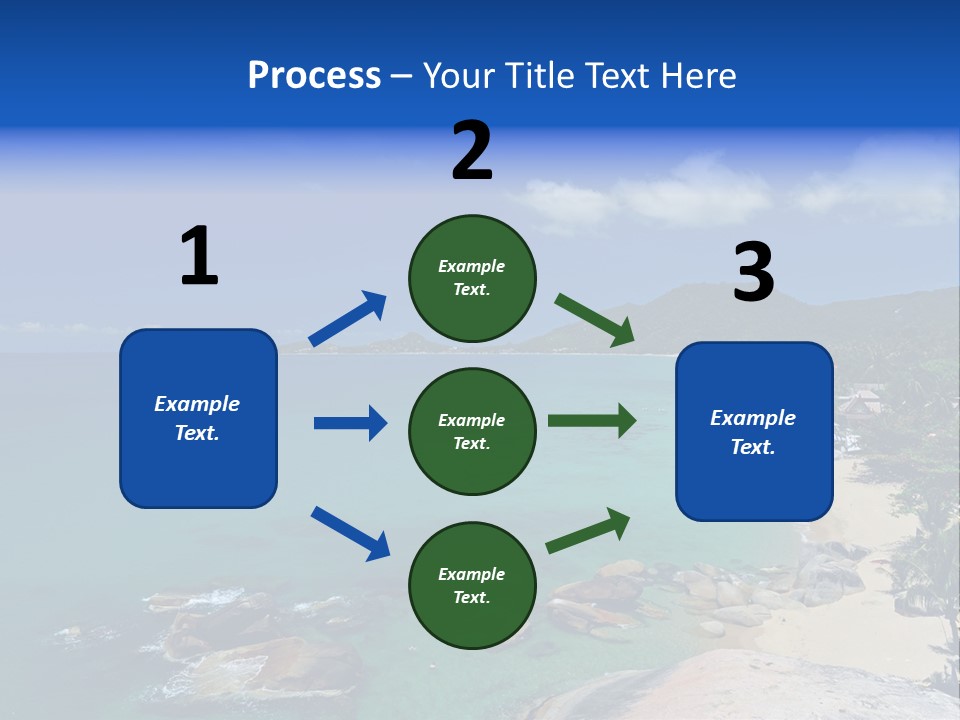 A Sandy Beach With Palm Trees And Blue Water PowerPoint Template