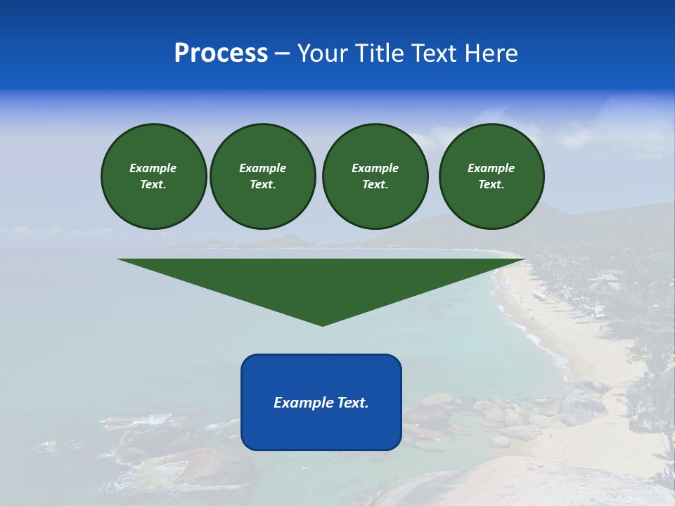 A Sandy Beach With Palm Trees And Blue Water PowerPoint Template