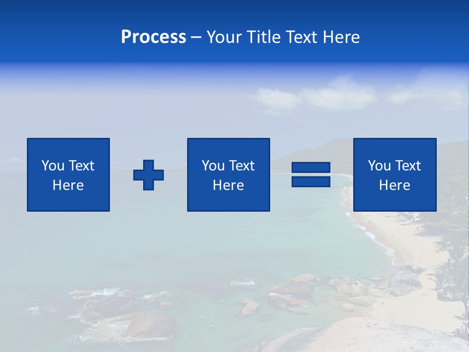 A Sandy Beach With Palm Trees And Blue Water PowerPoint Template