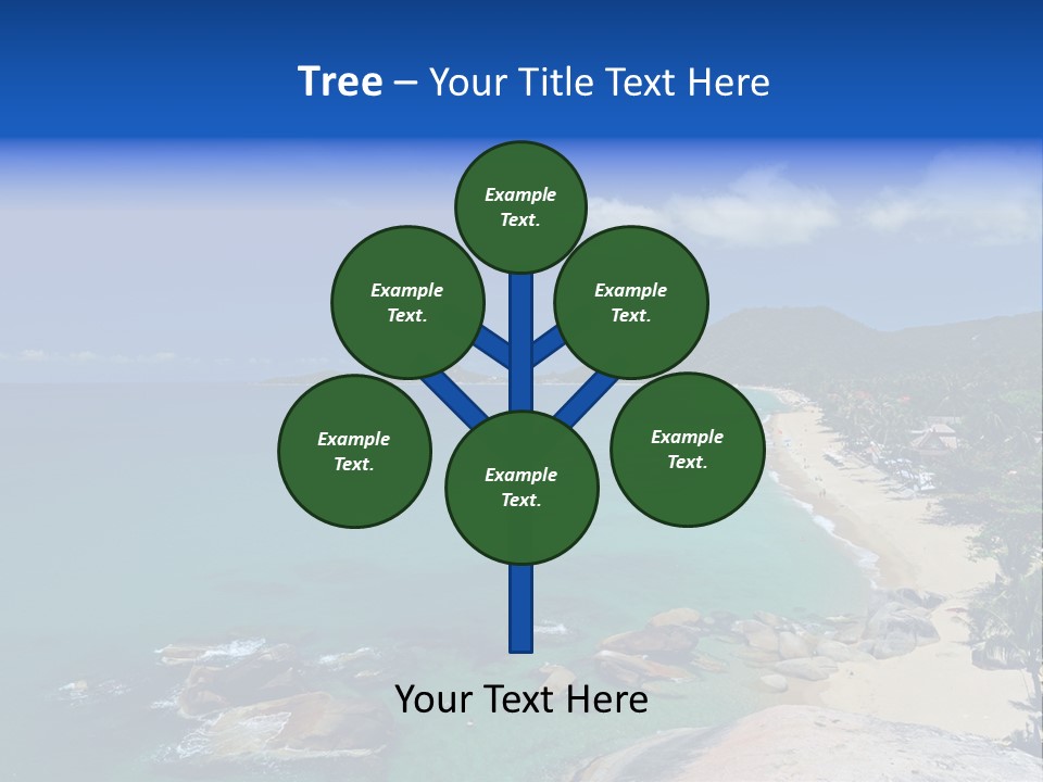 A Sandy Beach With Palm Trees And Blue Water PowerPoint Template