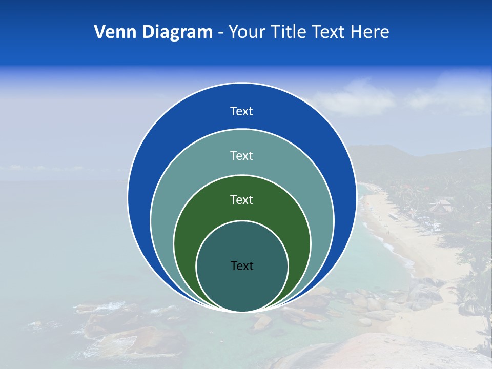 A Sandy Beach With Palm Trees And Blue Water PowerPoint Template