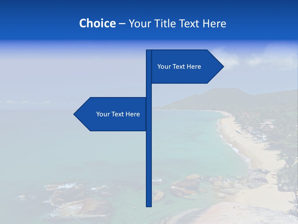 A Sandy Beach With Palm Trees And Blue Water PowerPoint Template