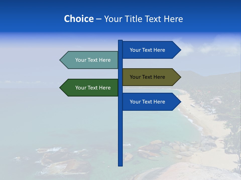 A Sandy Beach With Palm Trees And Blue Water PowerPoint Template