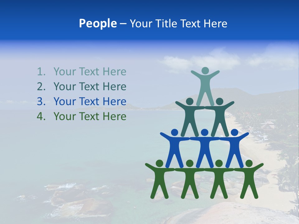 A Sandy Beach With Palm Trees And Blue Water PowerPoint Template