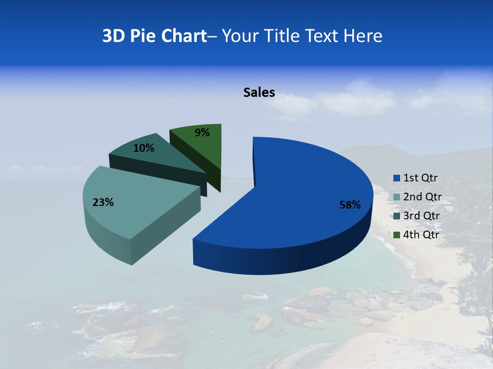 A Sandy Beach With Palm Trees And Blue Water PowerPoint Template