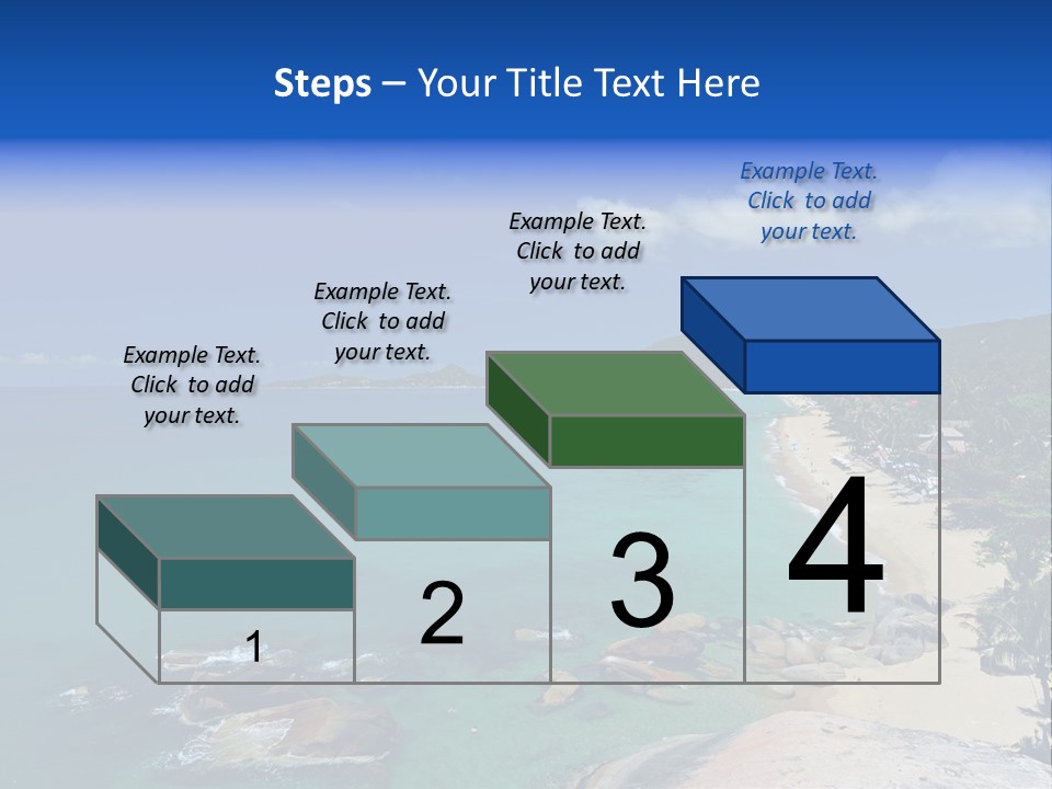 A Sandy Beach With Palm Trees And Blue Water PowerPoint Template