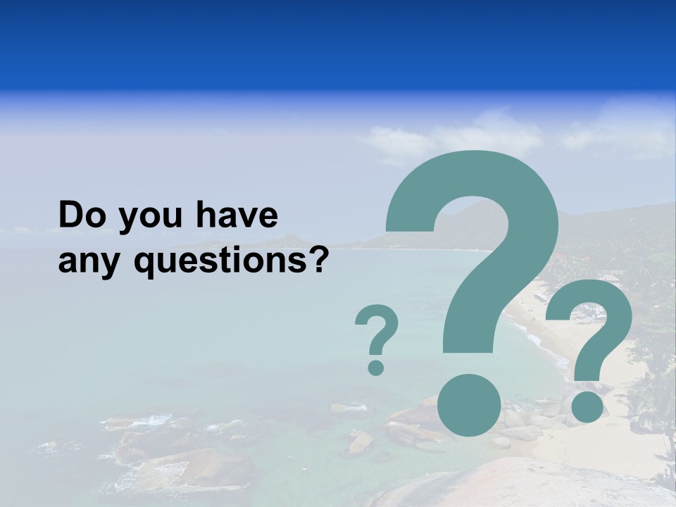 A Sandy Beach With Palm Trees And Blue Water PowerPoint Template