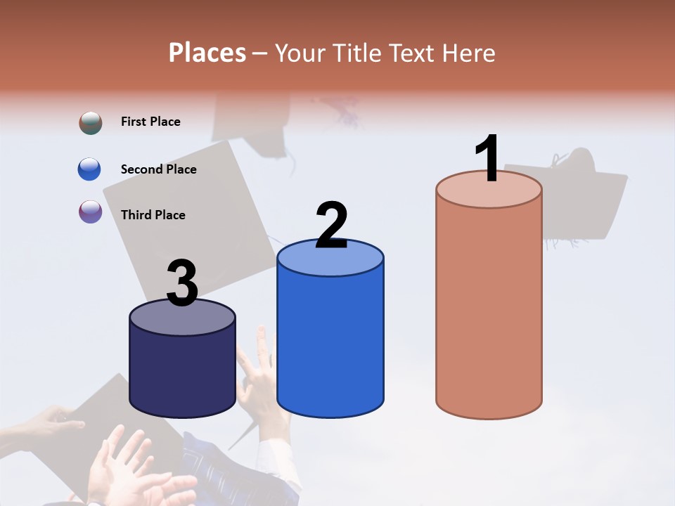 A Group Of Graduates Tossing Their Caps In The Air PowerPoint Template