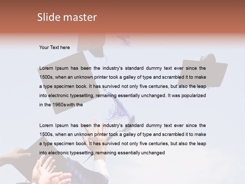 A Group Of Graduates Tossing Their Caps In The Air PowerPoint Template