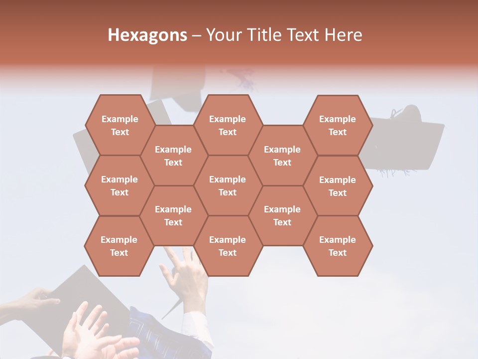 A Group Of Graduates Tossing Their Caps In The Air PowerPoint Template