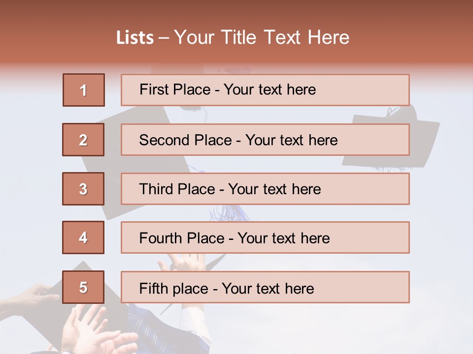 A Group Of Graduates Tossing Their Caps In The Air PowerPoint Template