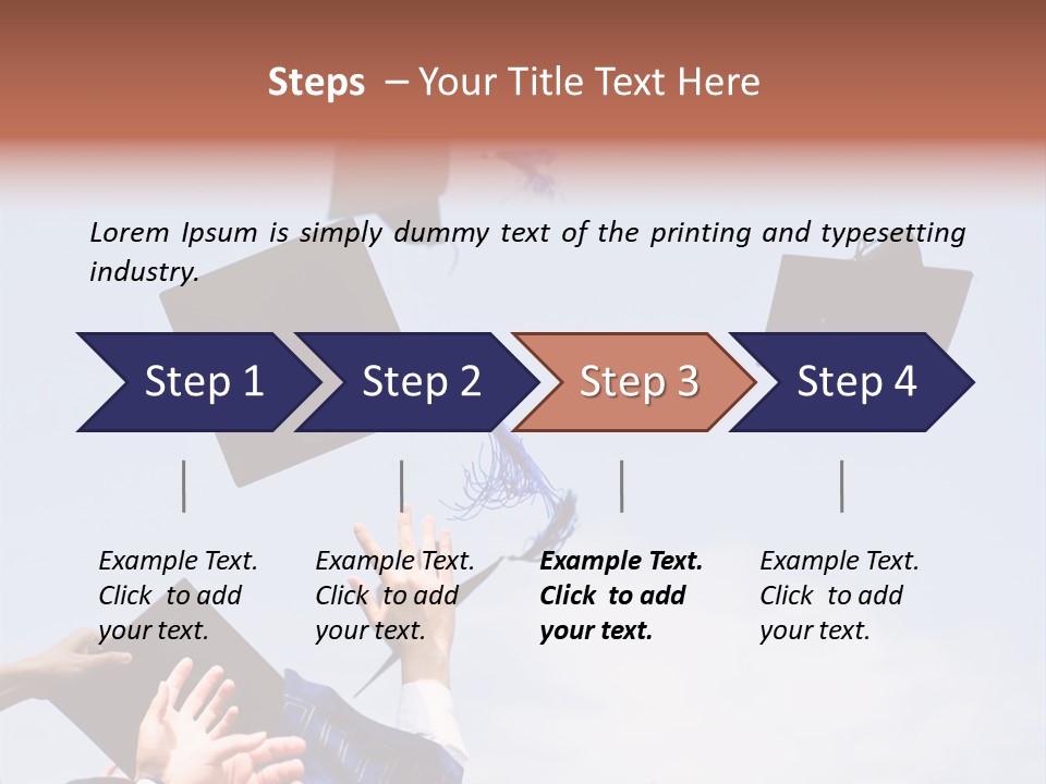 A Group Of Graduates Tossing Their Caps In The Air PowerPoint Template
