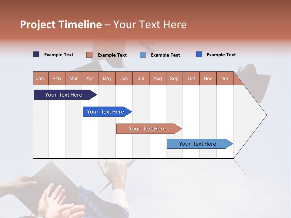 A Group Of Graduates Tossing Their Caps In The Air PowerPoint Template