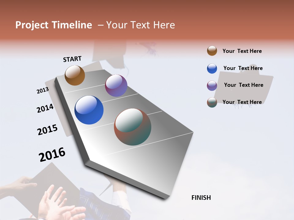 A Group Of Graduates Tossing Their Caps In The Air PowerPoint Template