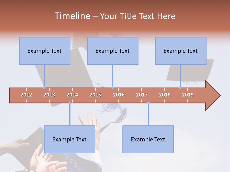 A Group Of Graduates Tossing Their Caps In The Air PowerPoint Template