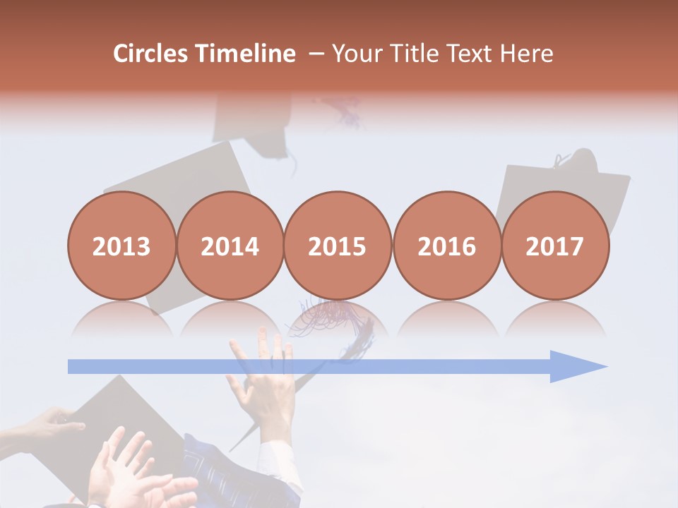 A Group Of Graduates Tossing Their Caps In The Air PowerPoint Template