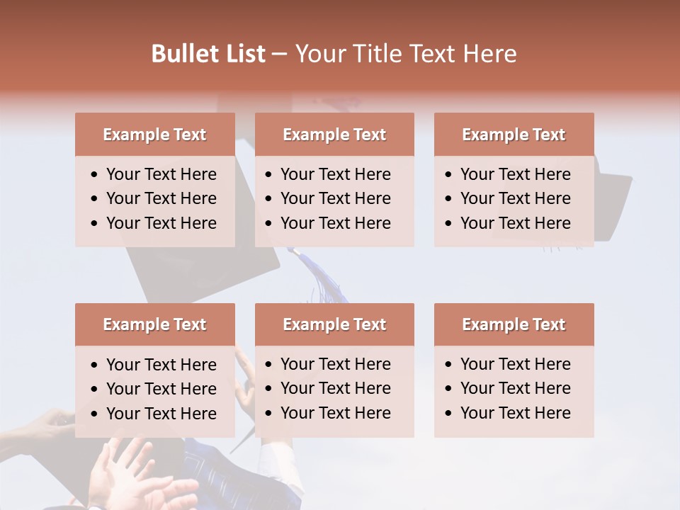 A Group Of Graduates Tossing Their Caps In The Air PowerPoint Template