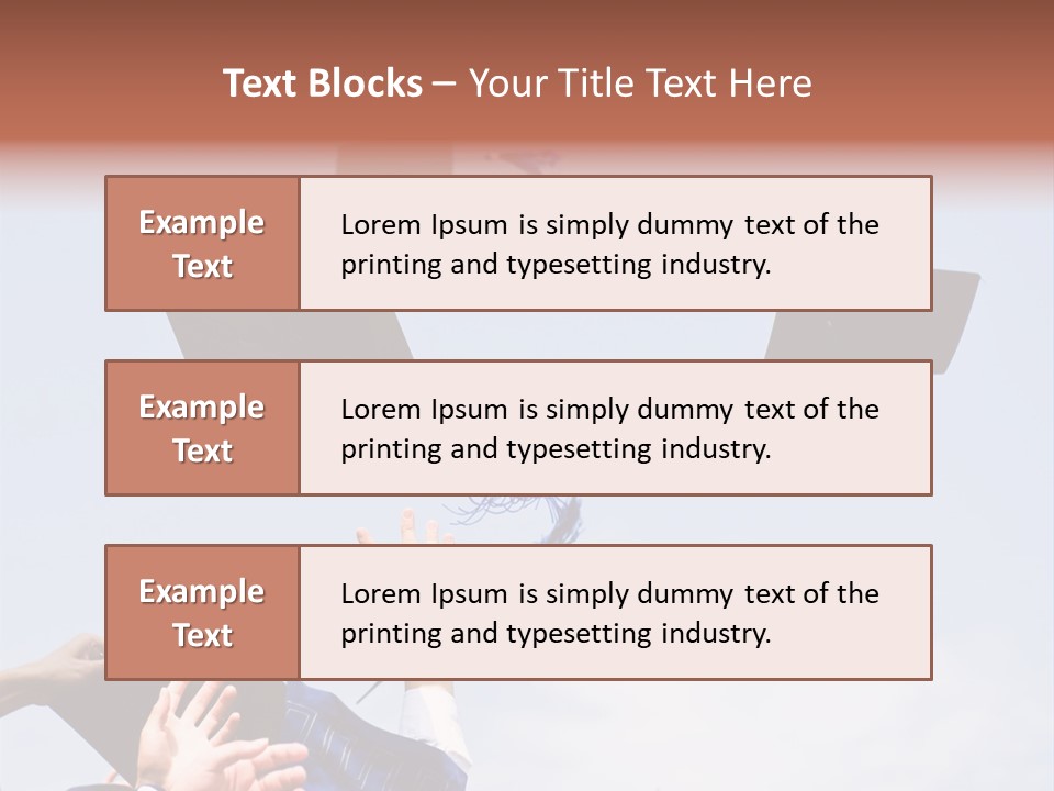 A Group Of Graduates Tossing Their Caps In The Air PowerPoint Template