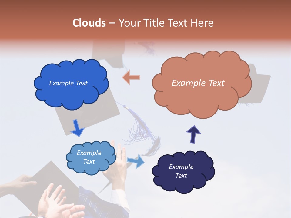 A Group Of Graduates Tossing Their Caps In The Air PowerPoint Template