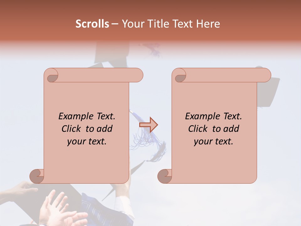 A Group Of Graduates Tossing Their Caps In The Air PowerPoint Template