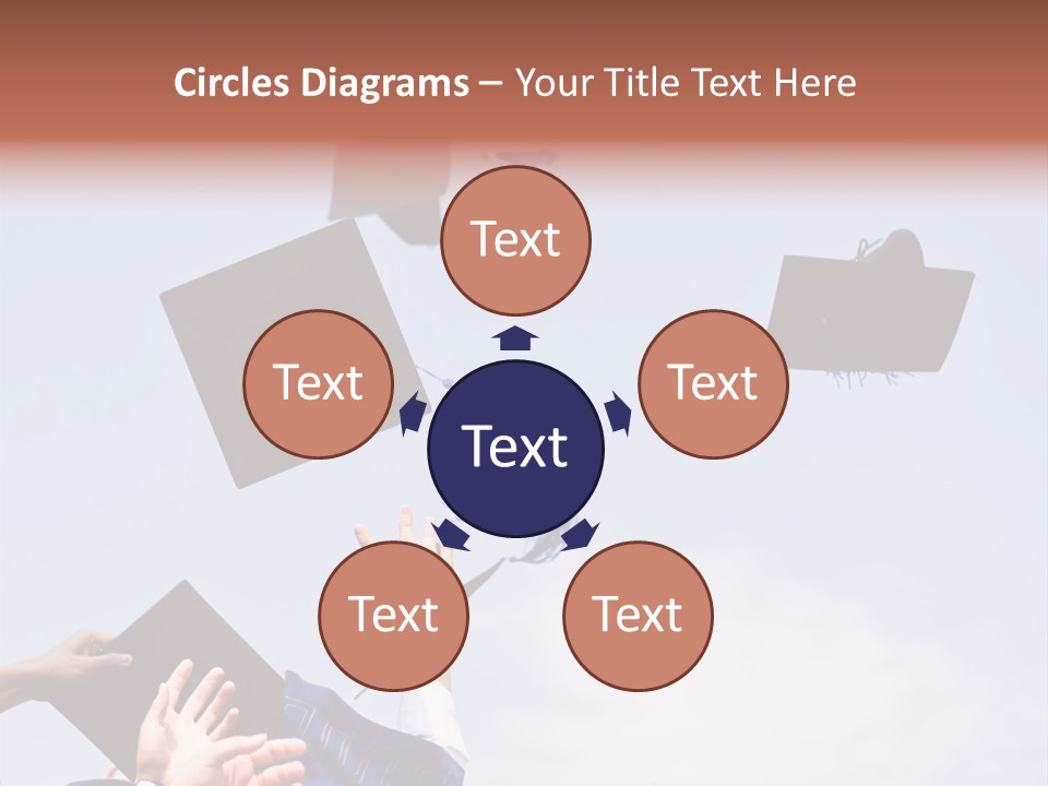 A Group Of Graduates Tossing Their Caps In The Air PowerPoint Template