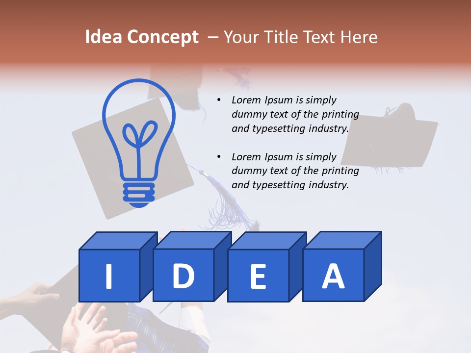 A Group Of Graduates Tossing Their Caps In The Air PowerPoint Template