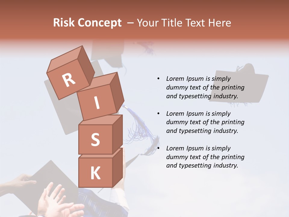 A Group Of Graduates Tossing Their Caps In The Air PowerPoint Template