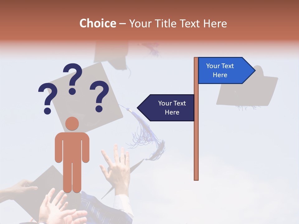 A Group Of Graduates Tossing Their Caps In The Air PowerPoint Template