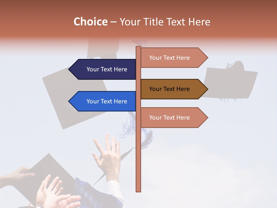 A Group Of Graduates Tossing Their Caps In The Air PowerPoint Template