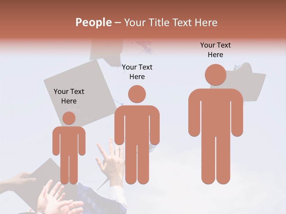 A Group Of Graduates Tossing Their Caps In The Air PowerPoint Template