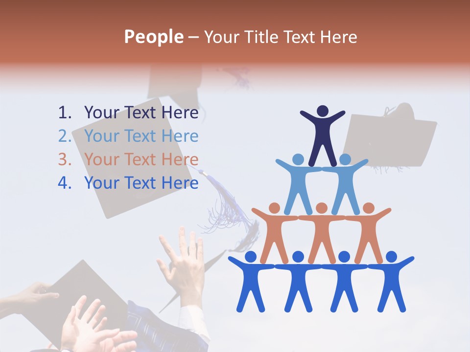 A Group Of Graduates Tossing Their Caps In The Air PowerPoint Template