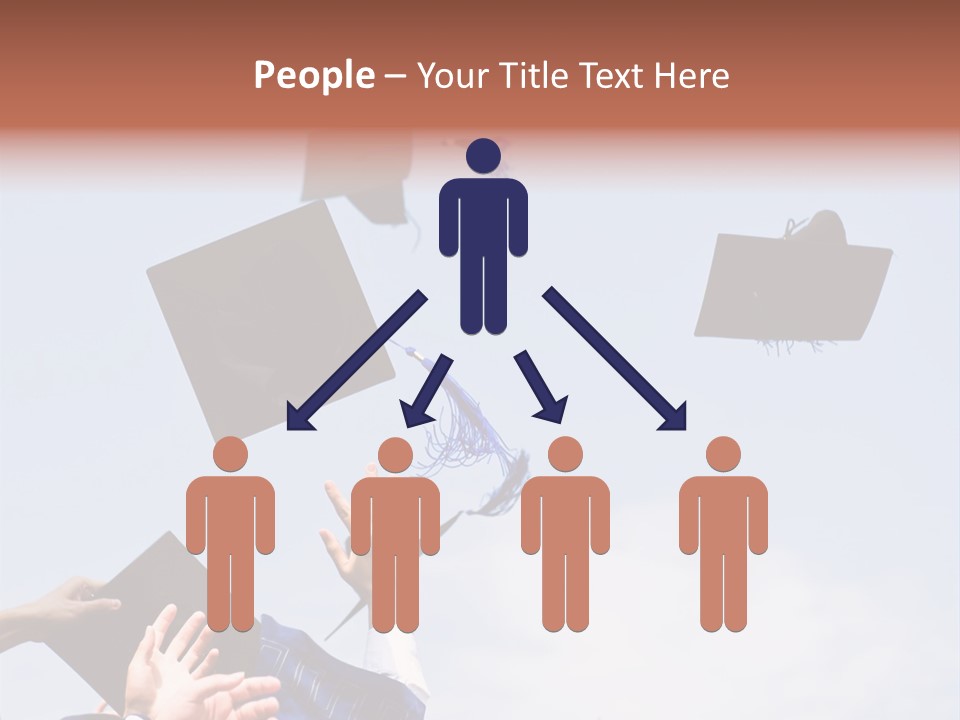 A Group Of Graduates Tossing Their Caps In The Air PowerPoint Template