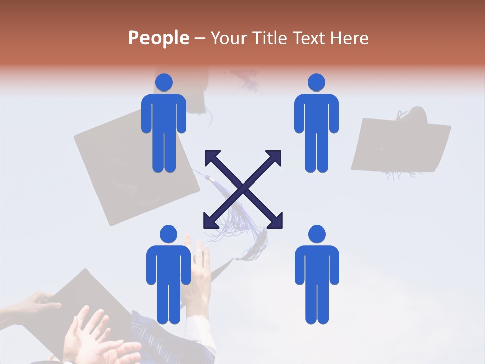 A Group Of Graduates Tossing Their Caps In The Air PowerPoint Template