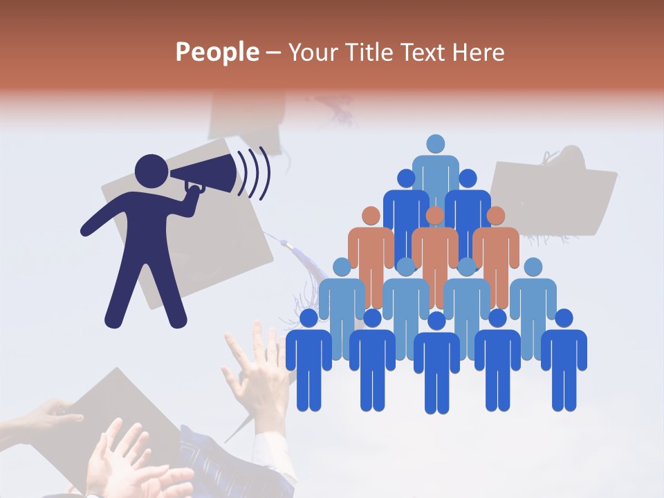 A Group Of Graduates Tossing Their Caps In The Air PowerPoint Template