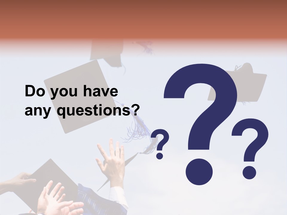 A Group Of Graduates Tossing Their Caps In The Air PowerPoint Template