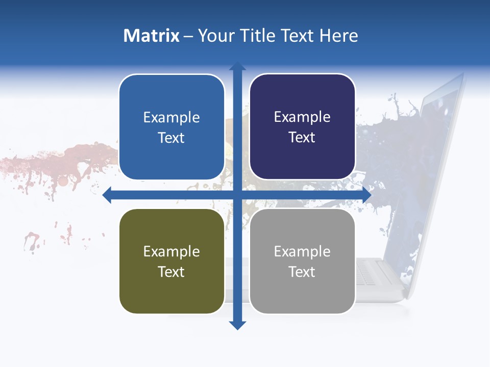 A Laptop With A Splash Of Paint On The Screen PowerPoint Template