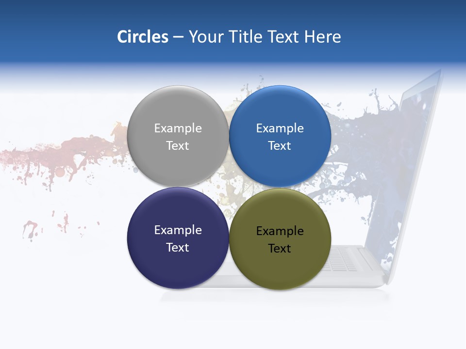 A Laptop With A Splash Of Paint On The Screen PowerPoint Template