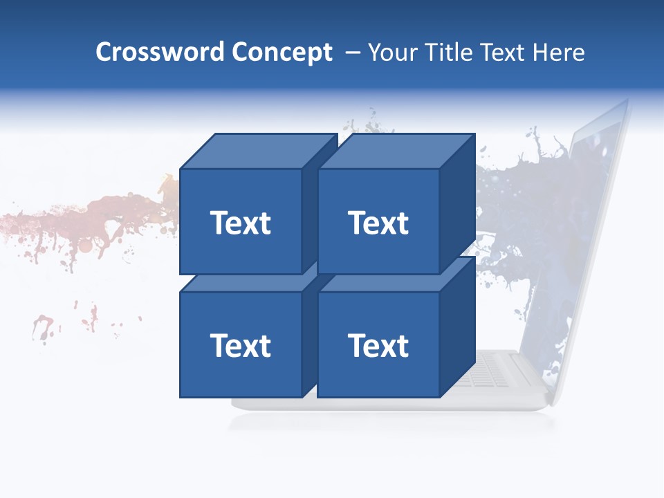 A Laptop With A Splash Of Paint On The Screen PowerPoint Template