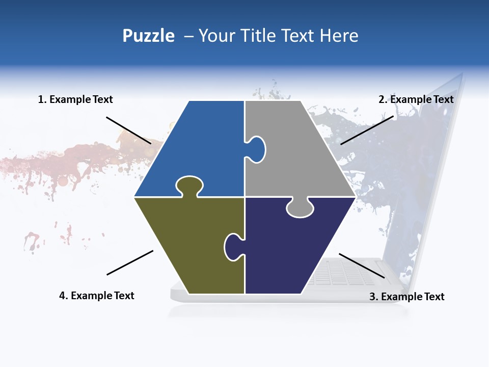 A Laptop With A Splash Of Paint On The Screen PowerPoint Template