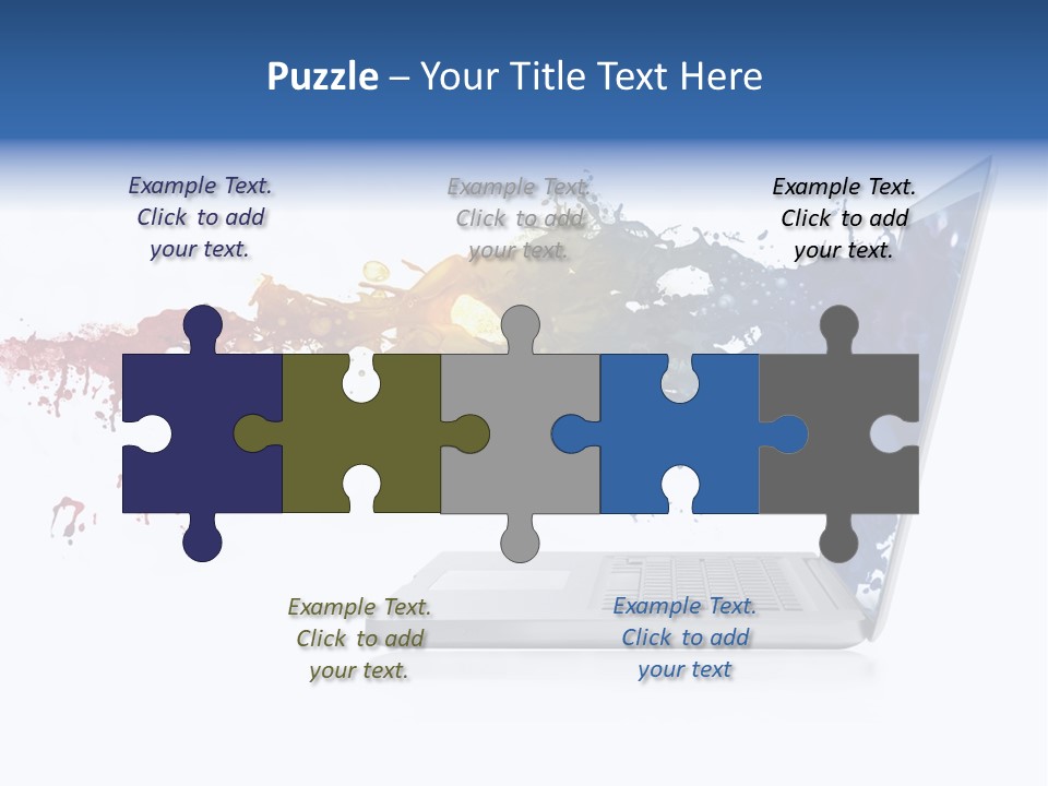 A Laptop With A Splash Of Paint On The Screen PowerPoint Template