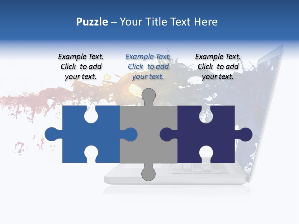 A Laptop With A Splash Of Paint On The Screen PowerPoint Template