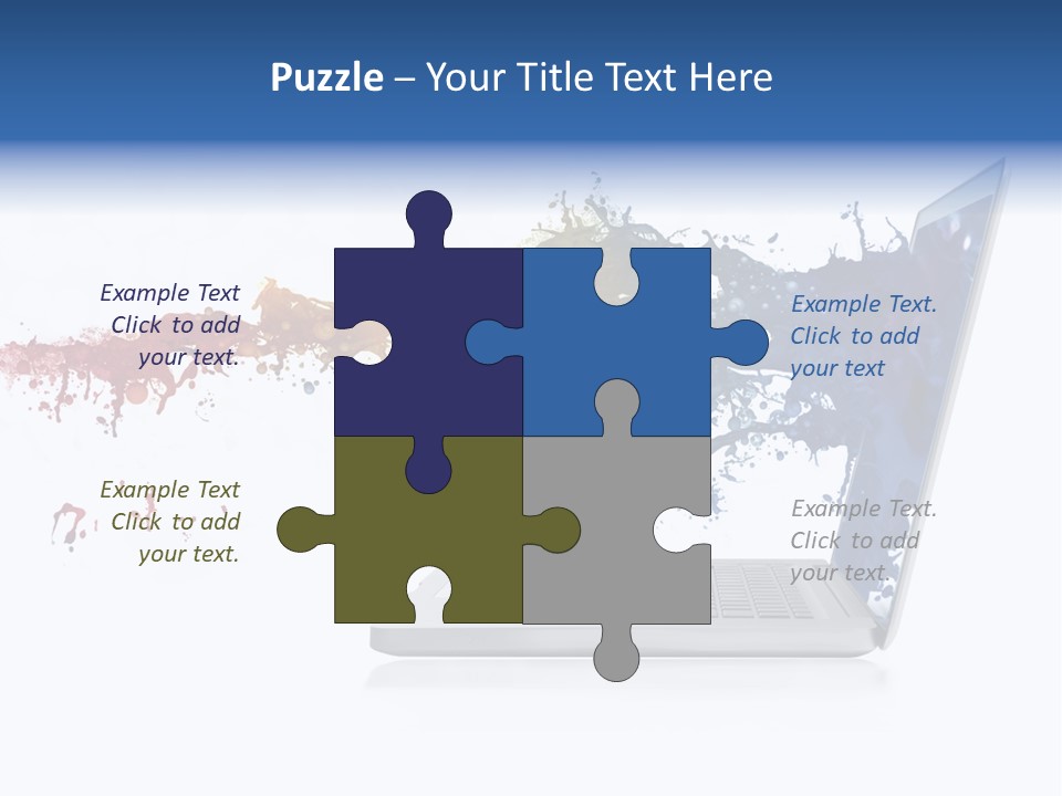 A Laptop With A Splash Of Paint On The Screen PowerPoint Template