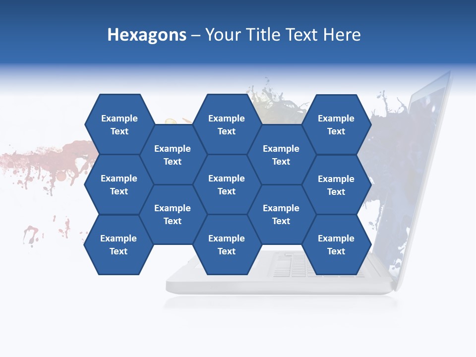 A Laptop With A Splash Of Paint On The Screen PowerPoint Template