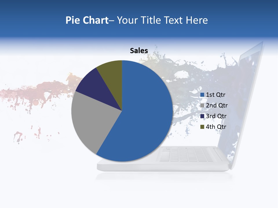 A Laptop With A Splash Of Paint On The Screen PowerPoint Template