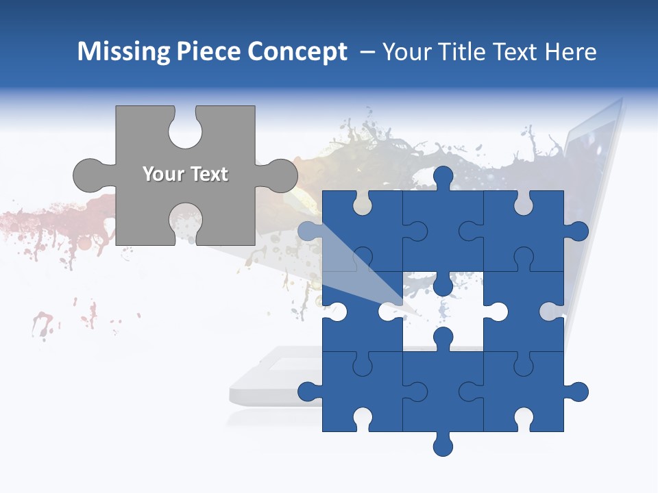 A Laptop With A Splash Of Paint On The Screen PowerPoint Template