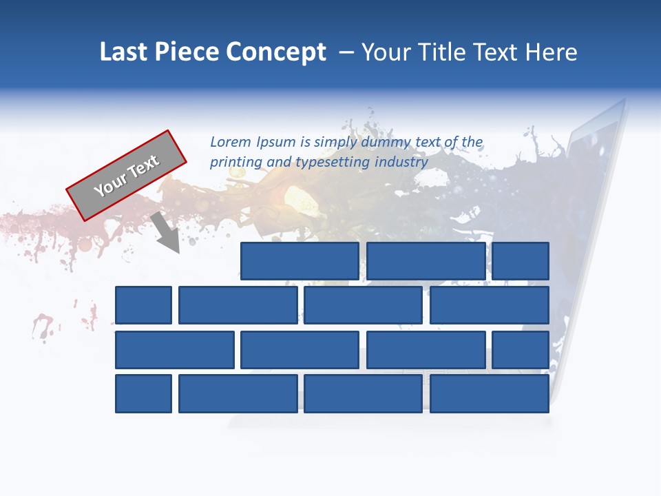 A Laptop With A Splash Of Paint On The Screen PowerPoint Template