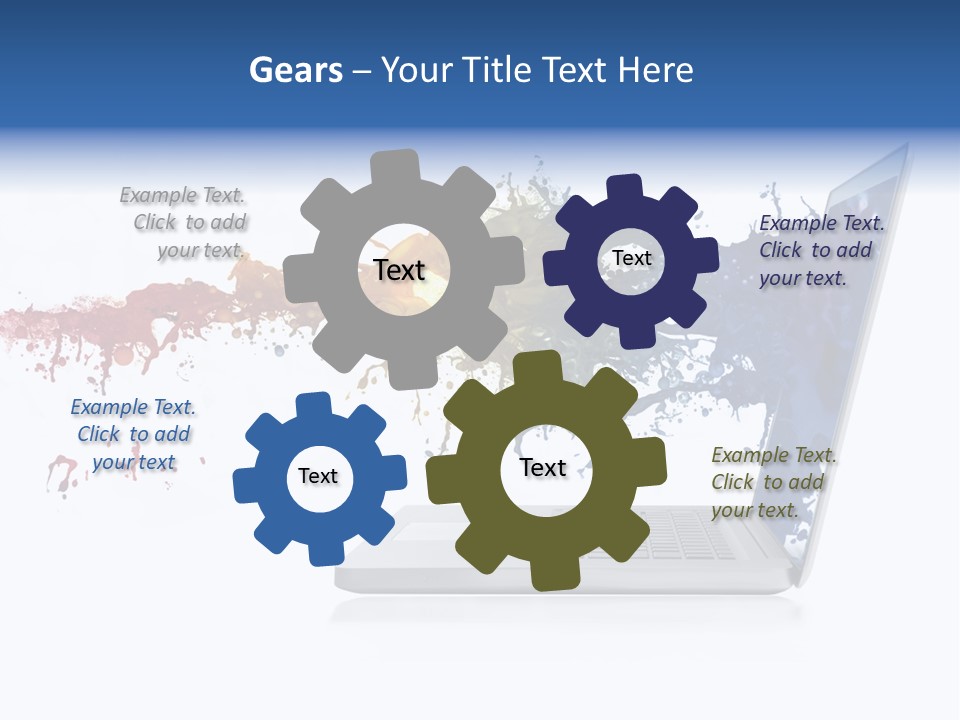 A Laptop With A Splash Of Paint On The Screen PowerPoint Template