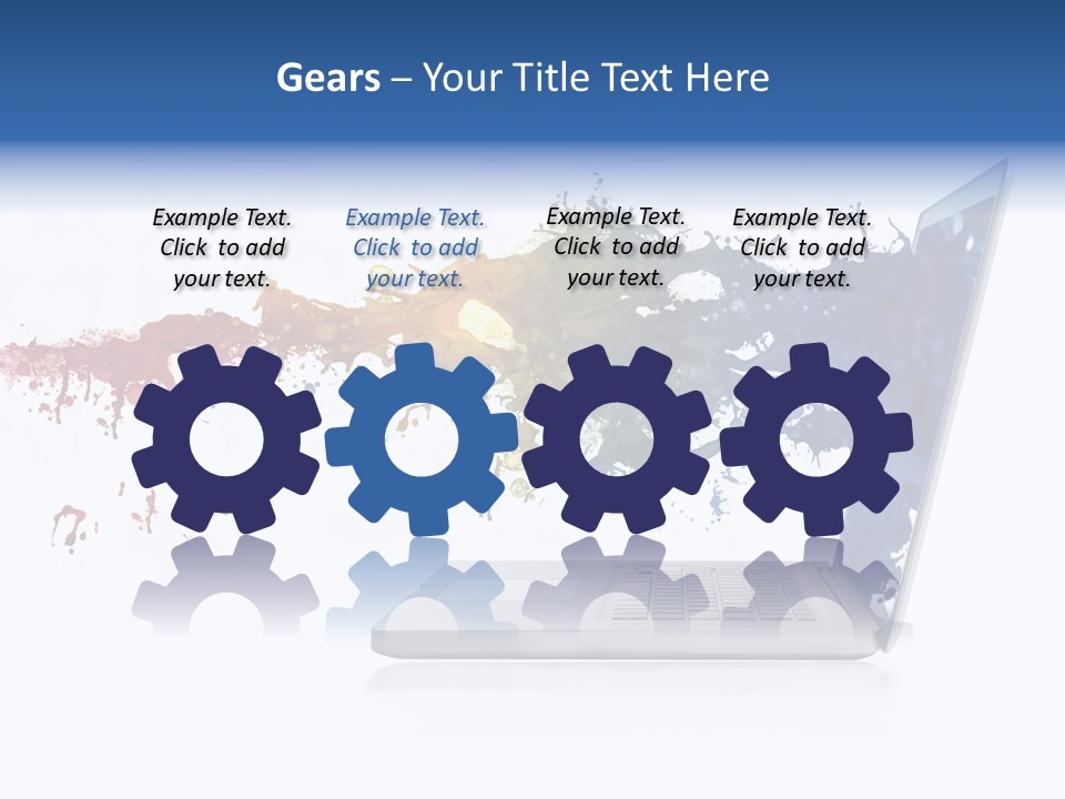 A Laptop With A Splash Of Paint On The Screen PowerPoint Template